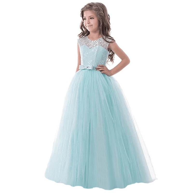 Кружевное свадебное платье с цветочным рисунком для девочек Одежда подростков