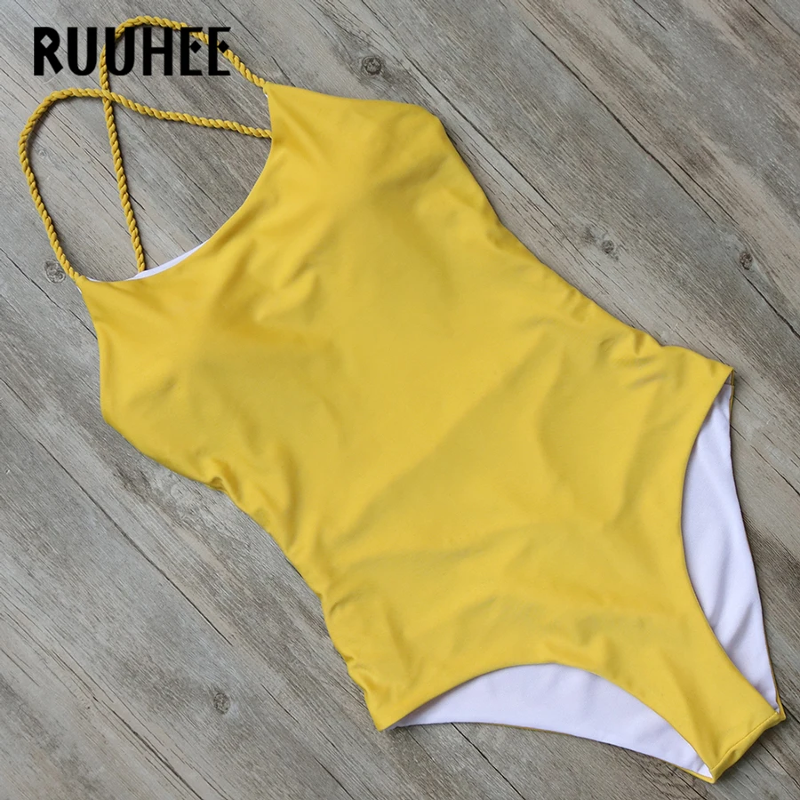RUUHEE, женский купальник, сдельный купальник, боди,, купальный костюм, монокини, сексуальный, с перекрестными ремешками, купальник для женщин, бикини