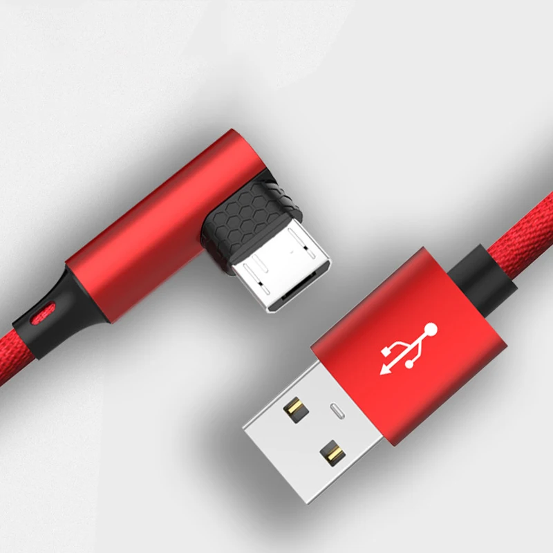 90 градусов USB кабель для iPhone Xs Max 2.4A Быстрая зарядка данных Micro Type C Samsung S9 S8 кабели