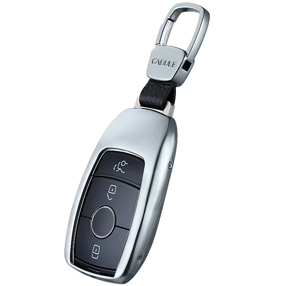 Автомобильный Алюминий сплав ключ чехол для ключа Fob чехол для Mercedes Benz-18 E Class W213 E200 E300 E320 S Class S320 S450 ключ крышка - Название цвета: Серый