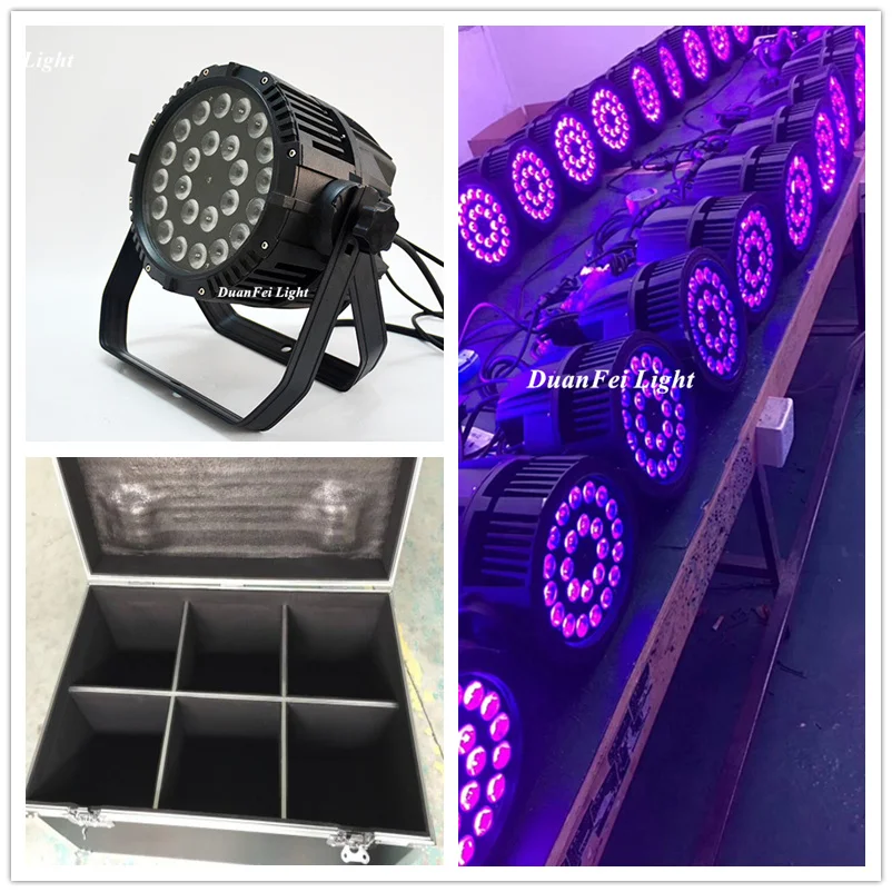 (Roadcase)12 шт. уличная светодиодная лампа светильник 24x18 Вт 6 в 1 светодиодный rgbwa uv s dmx