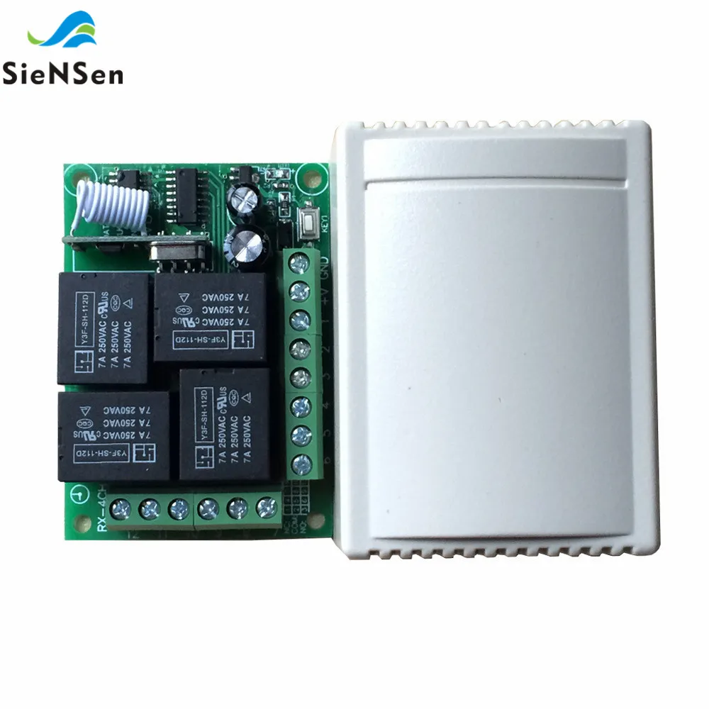 SienSen DC12V 4-способ Беспроводной удаленного коммутатора реле металлических 4 кнопки Электрический створка двери гаража Управление свет Управление TR1204