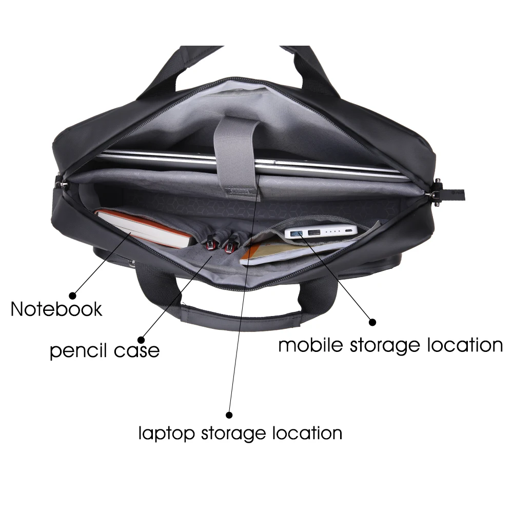 Aoking New Black Nylon Men's Bag Briefcase for Laptop Portable Business Briefcase for Documents Large Capacity Messenger Bag Boy