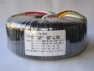 115V 230VAC тороидальный трансформатор медный изготовленный на заказ 200VA двойной