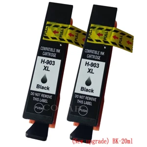 2pk-hp 903XL BK Новое обновление 903 903XL совместимый чернильный картридж для hp Officejet Pro 6950 6960 6961 6963 6964 все-в-одном принтер, hp 903XL 907XL - Цвет: 2pk-hp 903XL BK