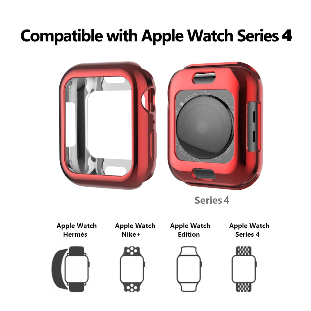 UEBN рамка Крышка для Apple Watch чехол 40 мм 44 iwatch серии 4 цветное покрытие экран защитный