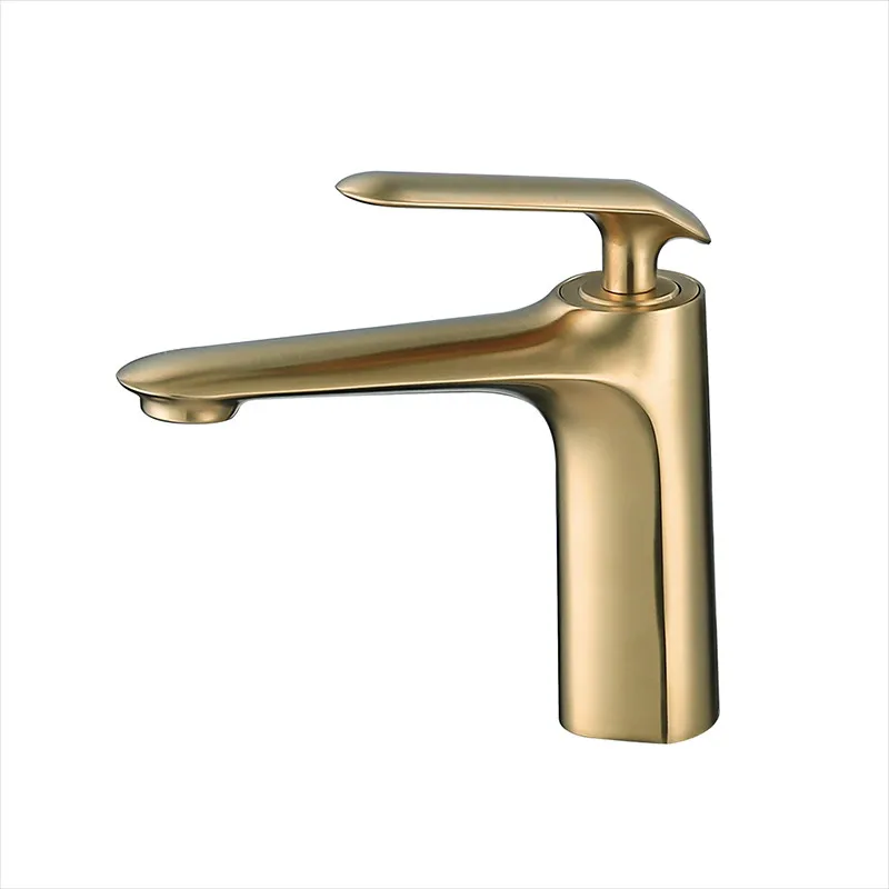 Basin Faucet Total Brass Bathroom Brushed Gold Luxury Modern Sink Mixer Tap Single Handle Fine quality Torneira | Обустройство дома