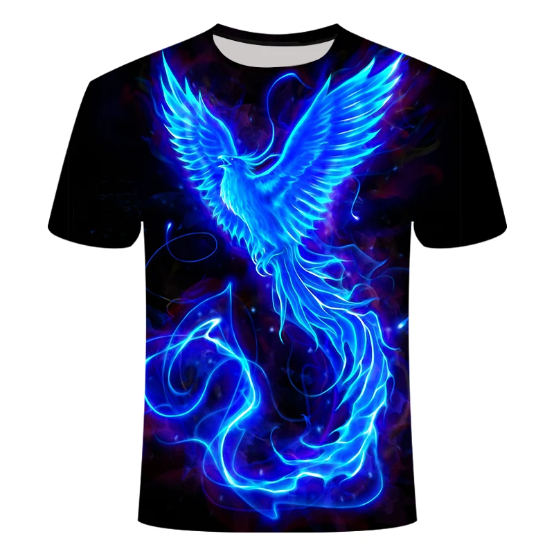 Gorgeous Fire Phoenix 3D T-shirt Summer Casual Cool Women Men Funny Anime T Shirt 2019 Newest Homme tops Streetwear Tshirt | Мужская