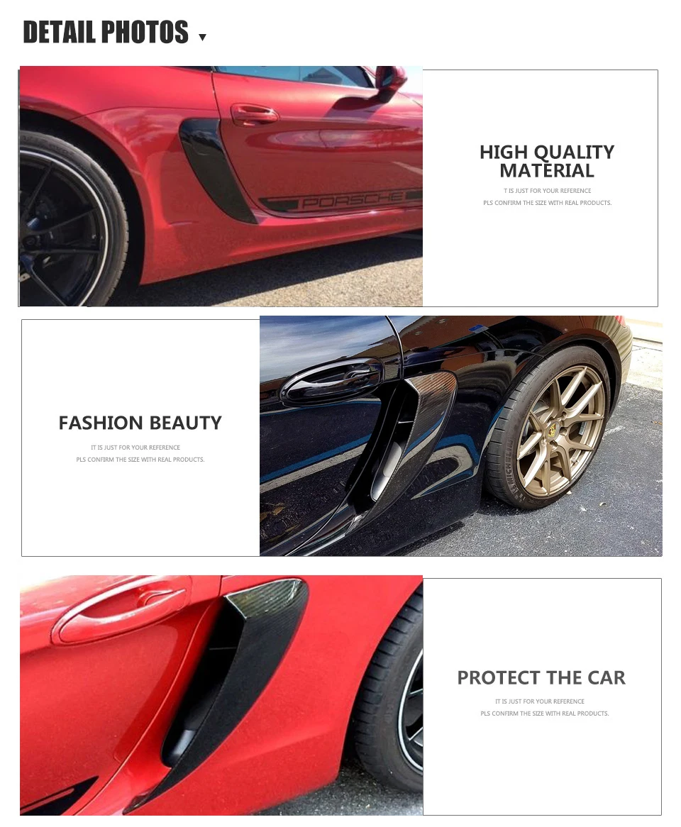 718 боковые вентиляционные отверстия из углеродного волокна для Porsche 718 Boxster Cayman- из углеродного волокна