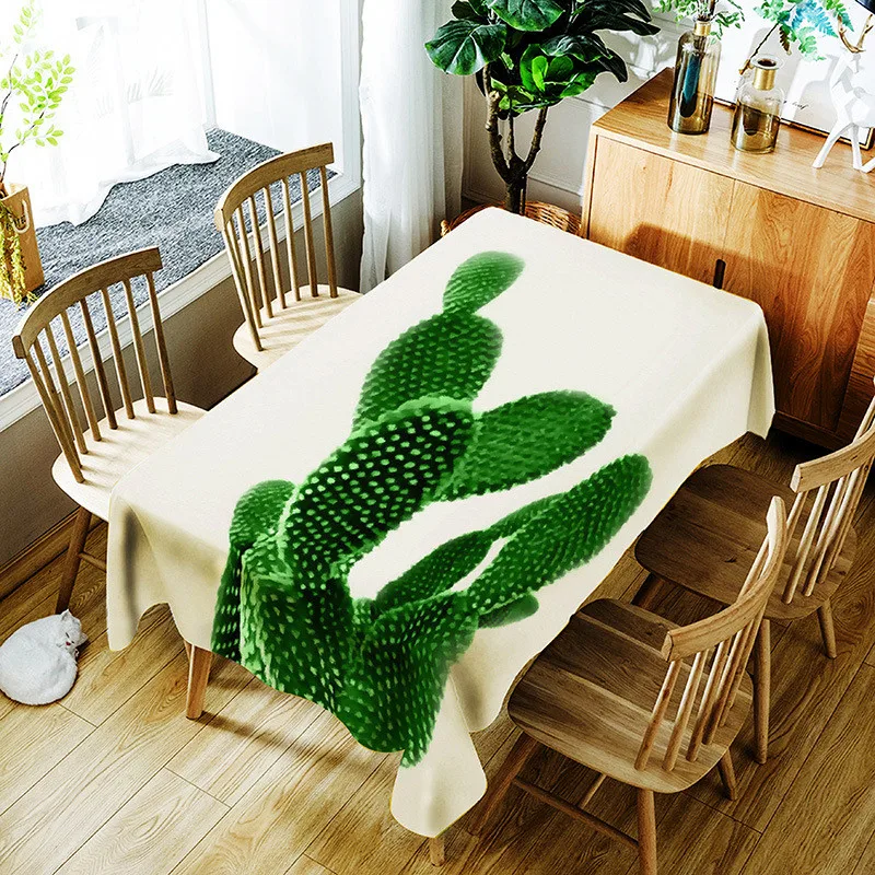 3d скатерть с банановым листом и КАКТУСОМ креативный зеленый рисунок растений