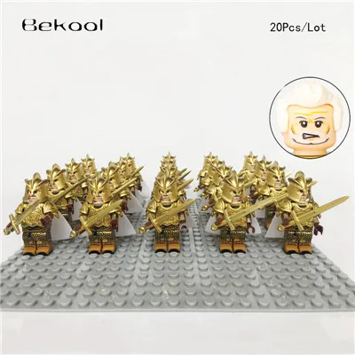 XP-002A No baseplate 20 шт./лот Властелин колец нолдор эльф-стражник сильмариллион игра фигурки блоки игрушки для детей Совместимые лего кирпичные части - Цвет: XP-002A No baseplate