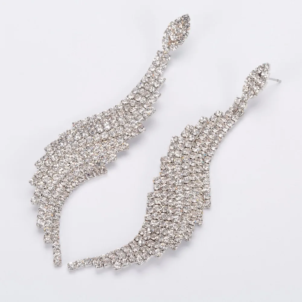 Женские серьги-подвески с кристаллами золотого/серебряного цвета | Украшения и