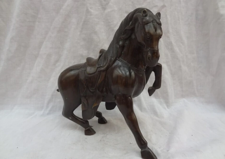 SCY song voge gem S2777 9&quot Chinese Bronze Animal Sculpture Stubborn JiXiang Tang Horse Statue | Дом и сад
