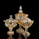 Банка для сладостей, Дворцовый янтарь, рельеф, с крышкой, стеклянная банка для сахара, янтарь, сушеная коробка для фруктозы, декор для гостиной, свадебное украшение