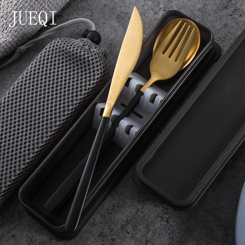 JueQi Camping Tableware Set Cutlery Stainless Steel 304 Utensils Kitchen Dinnerware include Knife Fork TeaSpoons | Дом и сад