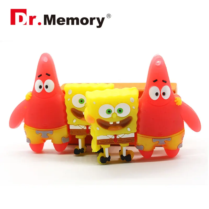 Мультфильм флешки кремния стиле флэш диск Губка Боб USB Flash Drive Квадратные usb flash 8