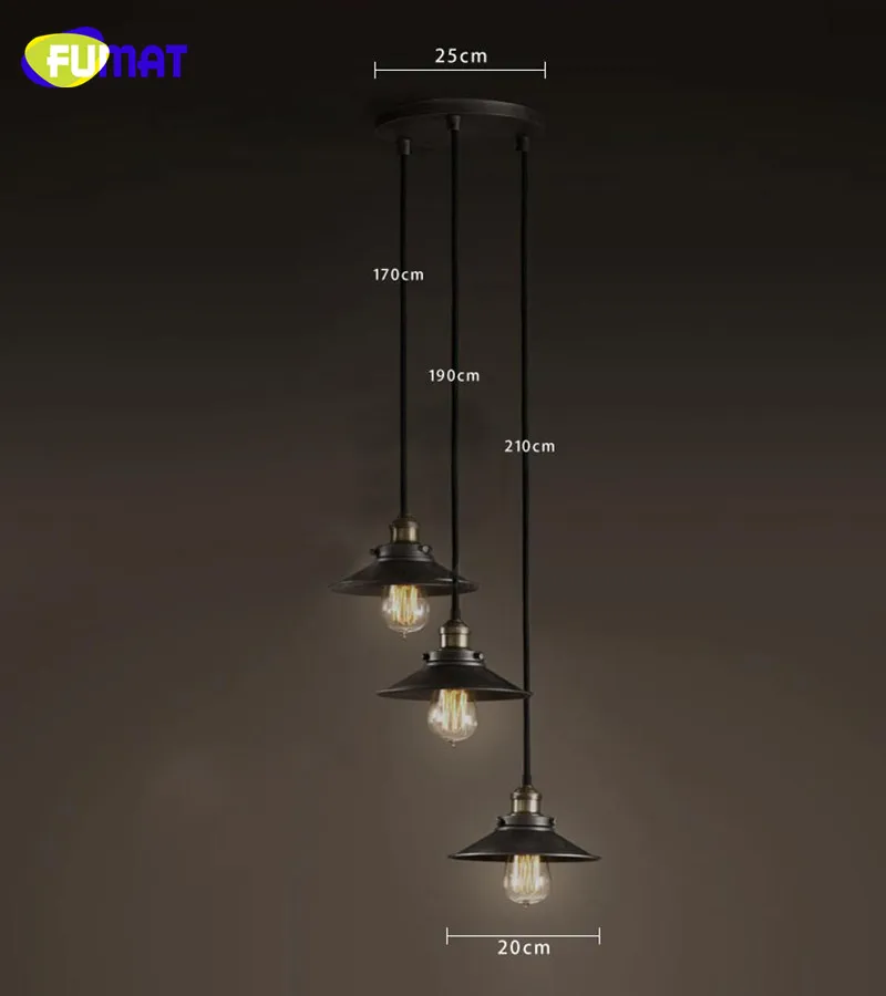 Черная Подвесная лампа FUMAT простая современная для столовой кухни промышленное