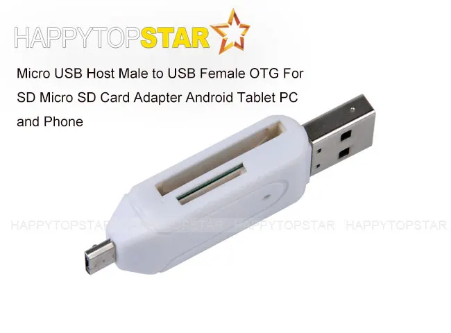 Белый Универсальный кардридер Android мобильный телефон ПК Micro USB OTG двойной SD/SD флэш