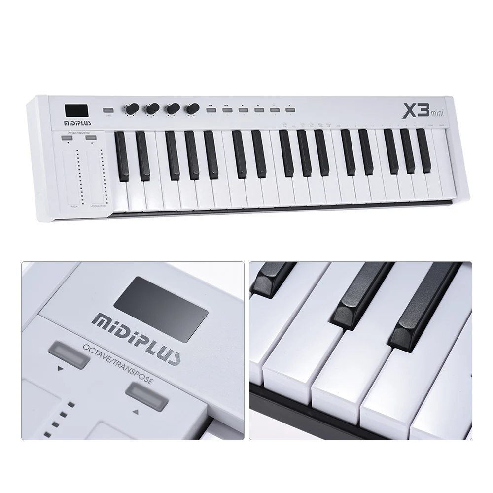 MIDIPLUS X3 mini 37-key USB MIDI клавиатура контроллер светодиодный дисплей с usb-кабелем