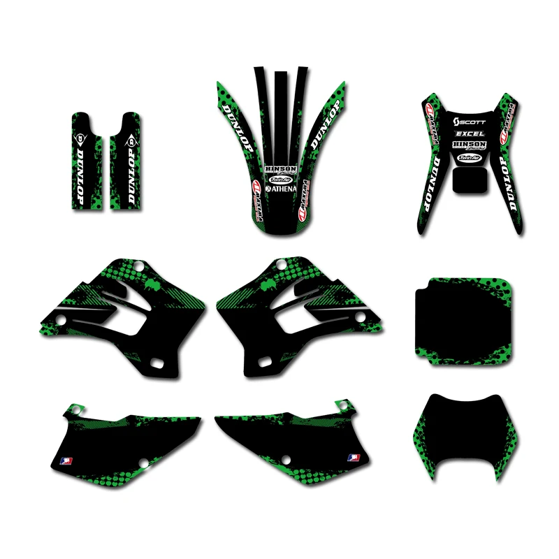 

GRAPHICS & BACKGROUNDS DECAL STICKER Kit for Kawasaki KDX200 KDX220 1995-2005 2006 2007 2008 KDX 200 220