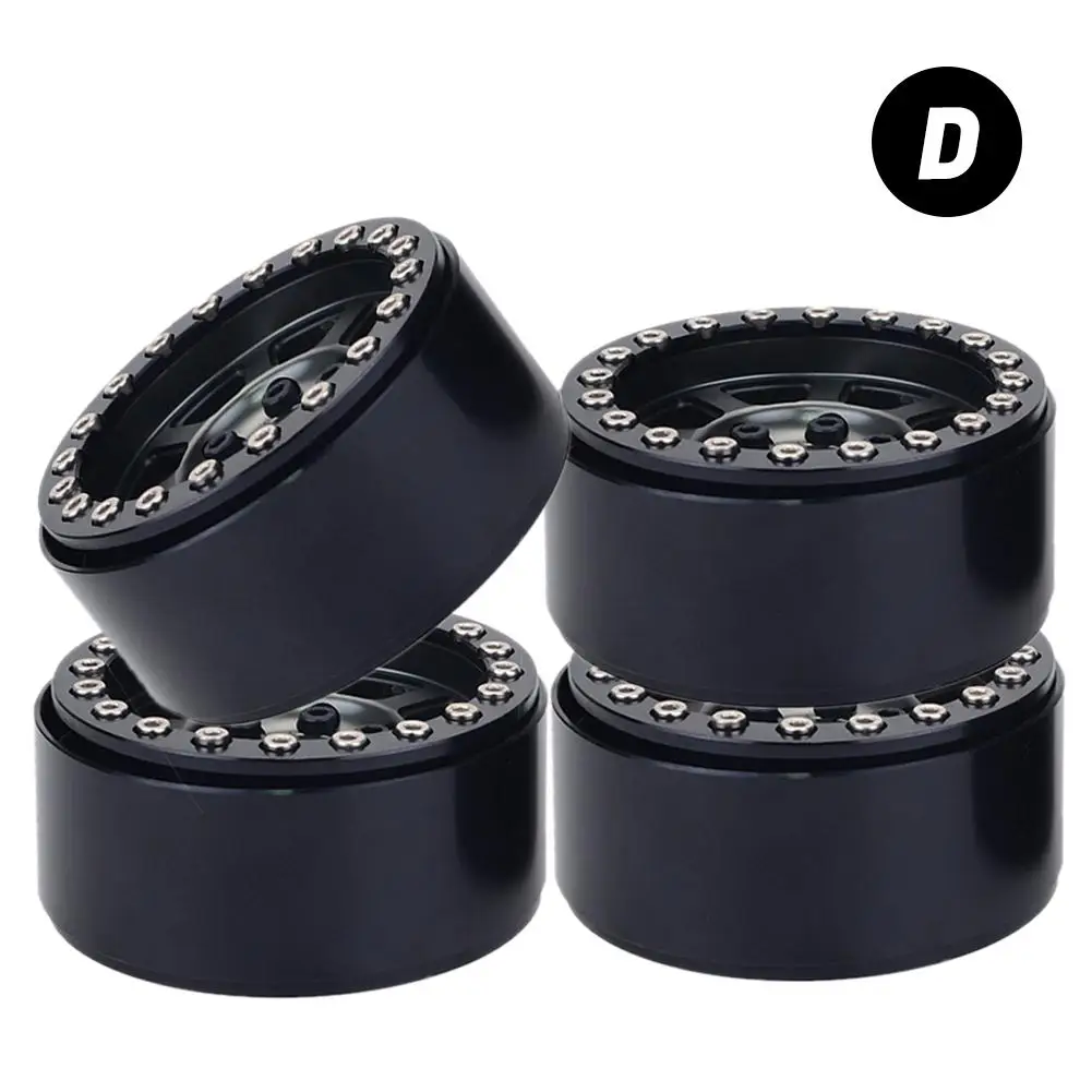 4PCS Aluminum Alloy 1.9 inch Wheels Rims 12mm Hex for 1/10 RC Crawler Axial SCX10 II 90046 Traxxas TRX4 D90