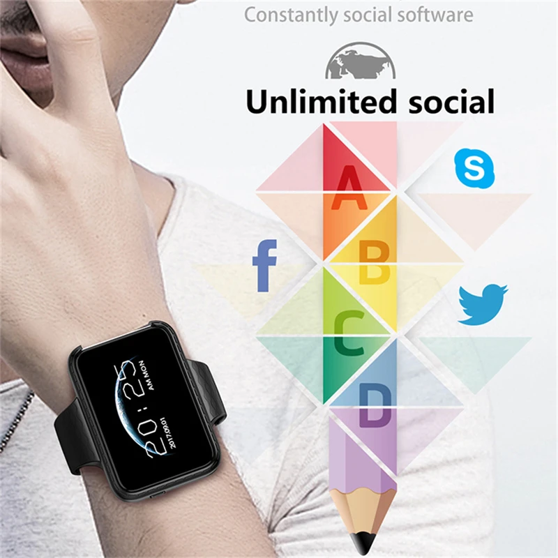 Смарт-часы Android Поддержка музыки видео HD камера вызов большой экран часы 500 мАч