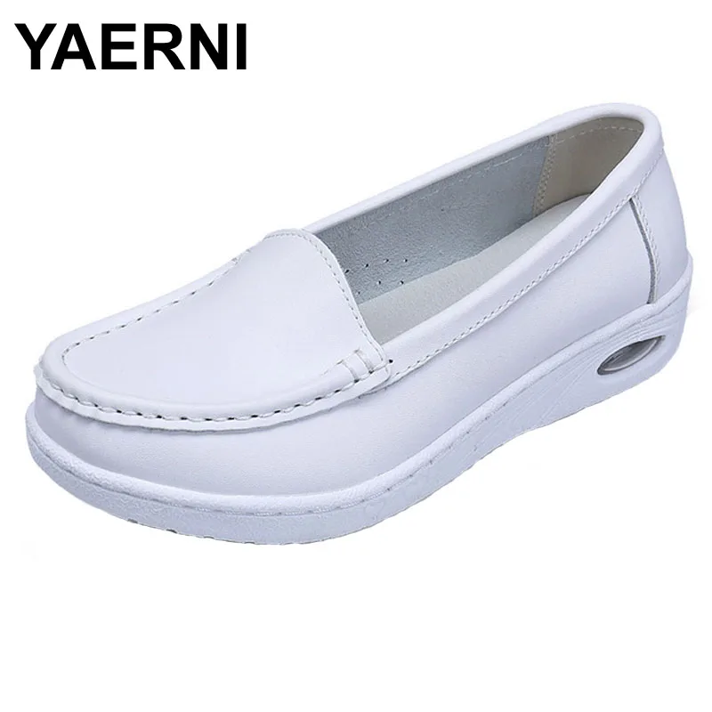 Женские туфли для медсестер YAERNI белые мягкие и удобные повседневные