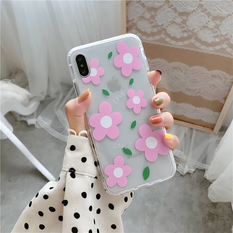 Милый милый маленький цветок Мягкий ТПУ чехол для телефона iPhone 7 8 Plus XR X XS MAX 6 6s
