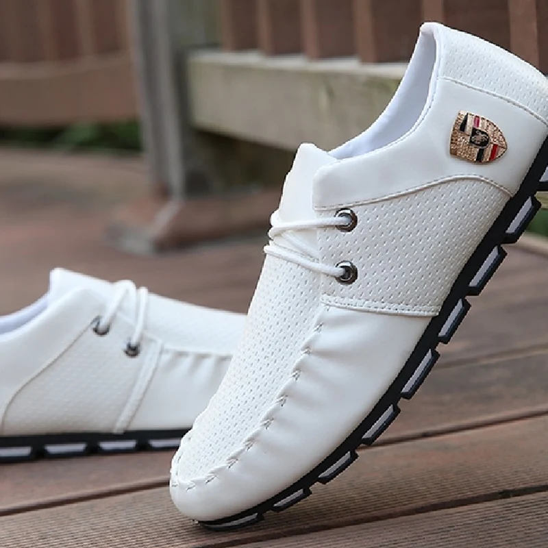 

2016 New Men Boat Shoes For Adults Lace Up Soft Leather Flats Spring Driving Shoes For Male Black Doug Shoes c162 15