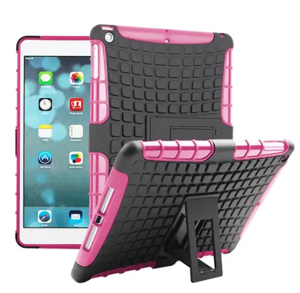 rose red Кремния Броня дети Безопасный PC жесткий чехол для iPad 2/3/4 A1460 A1459 A1458 A1416 A1430 a1397 Tablet случае защиты оболочки+ ручка - Цвет: rose red