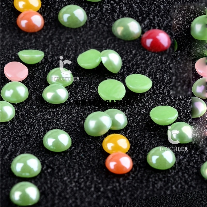 ICYCHEER украшения для ногтей цветные полужемчужные стразы DIY инструменты одно