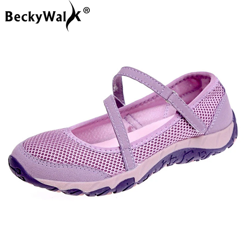 Туфли женские сетчатые на плоской подошве Нескользящие дышащие Повседневная