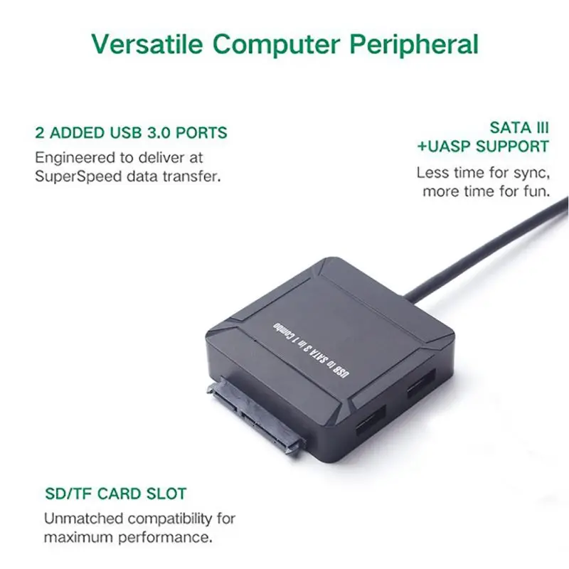 Кабель-адаптер USB 3 0 к SATA для жесткого диска 2 5 дюйма устройства чтения SD/TF карт