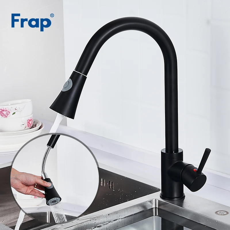 Кухонный Смеситель Frap Y40074 латунный черный Однорычажный кран двухсторонний