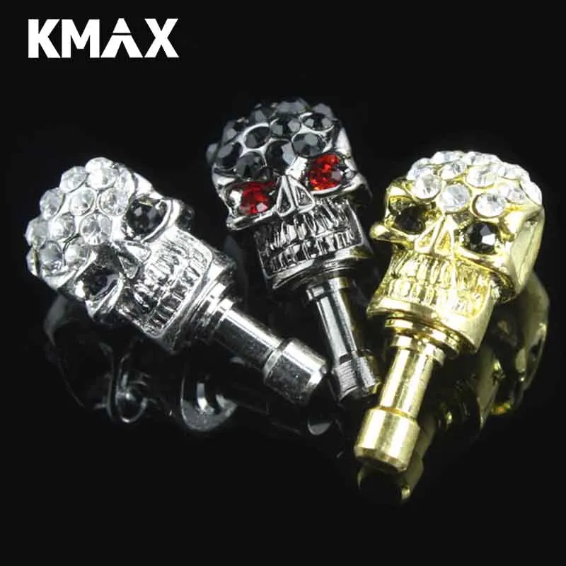 KMAX CZ Алмазный Череп наушники из сплава Джек против пыли штекер ушной колпачок для