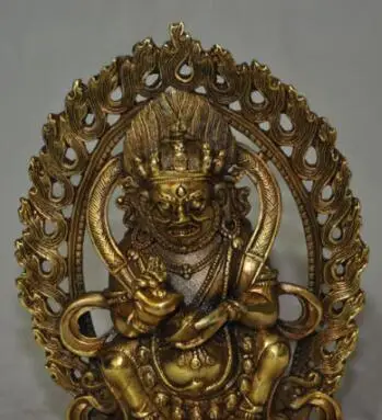 Бесплатная доставка S01369 6 дюймов тибетский буддизм бронзовая позолоченная