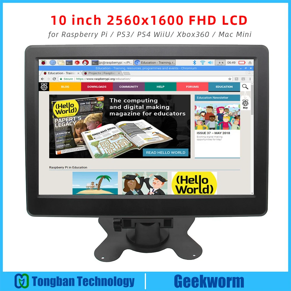 10 дюймов 2560x1600 пикселей FHD монитор ЖК IPS широкоугольный дисплей экран для Raspberry Pi 4