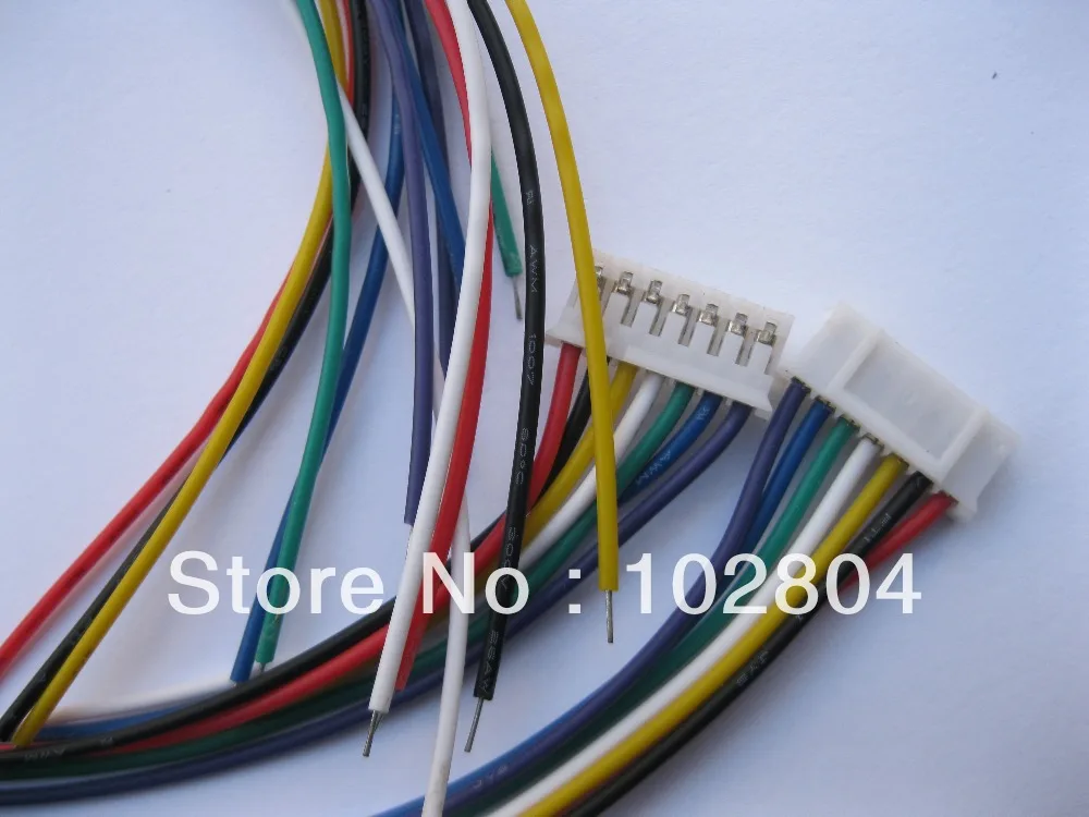 300 шт. PH 2 0 мм 7 контактный гнездовой поляризованный разъем с 26AWG 9 дюйма