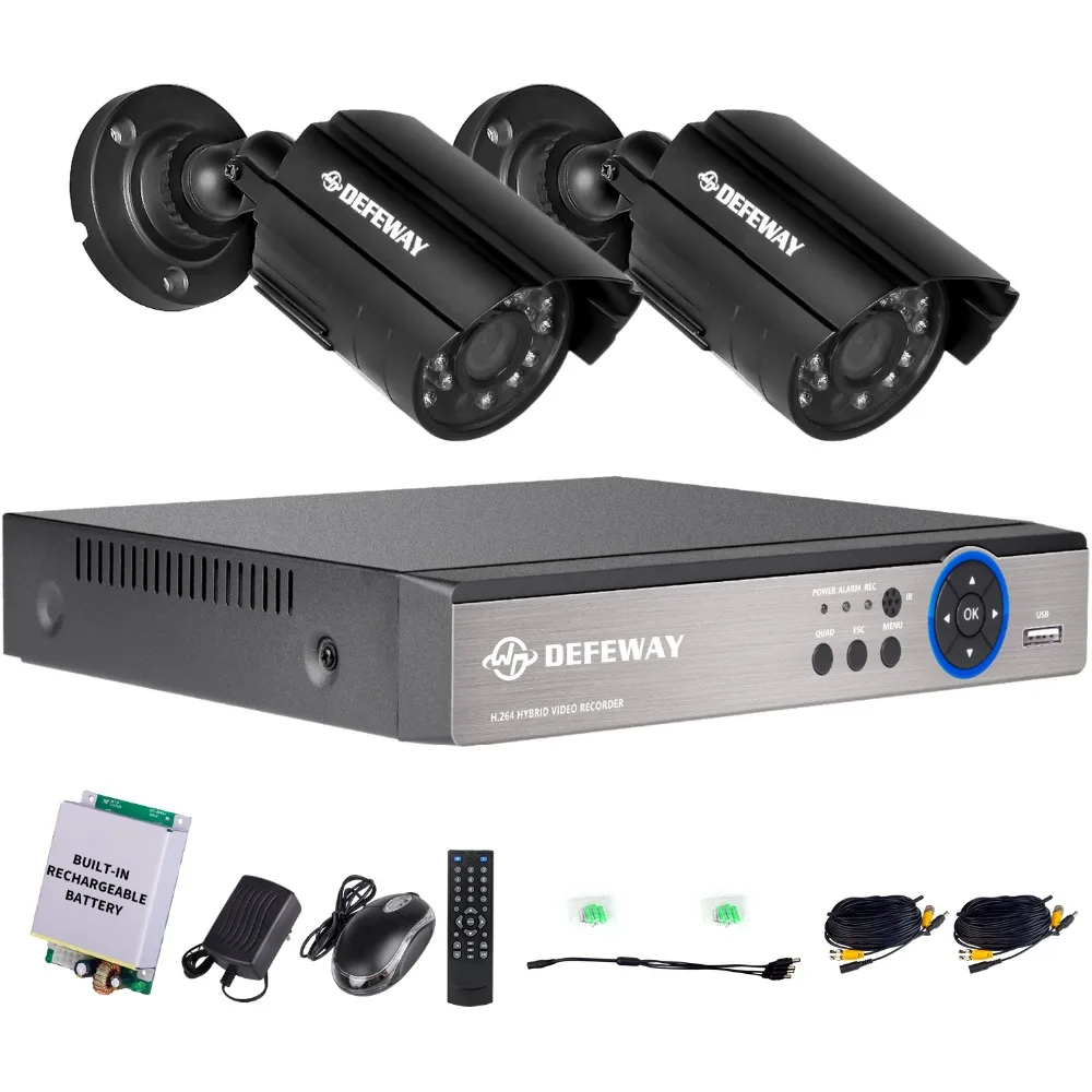 DEFEWAY HD 720P 4 канала система Скрытого видеонаблюдения Системы DVR комплект 2 шт. 1200TVL