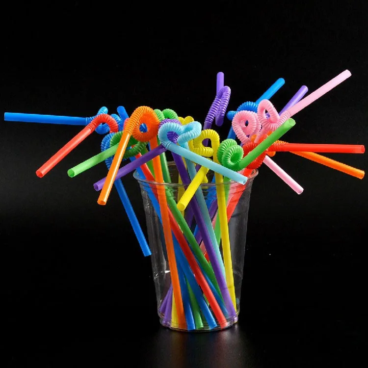 100 шт гибкие пластиковые Бенди смешанные цвета вечерние одноразовые соломинки