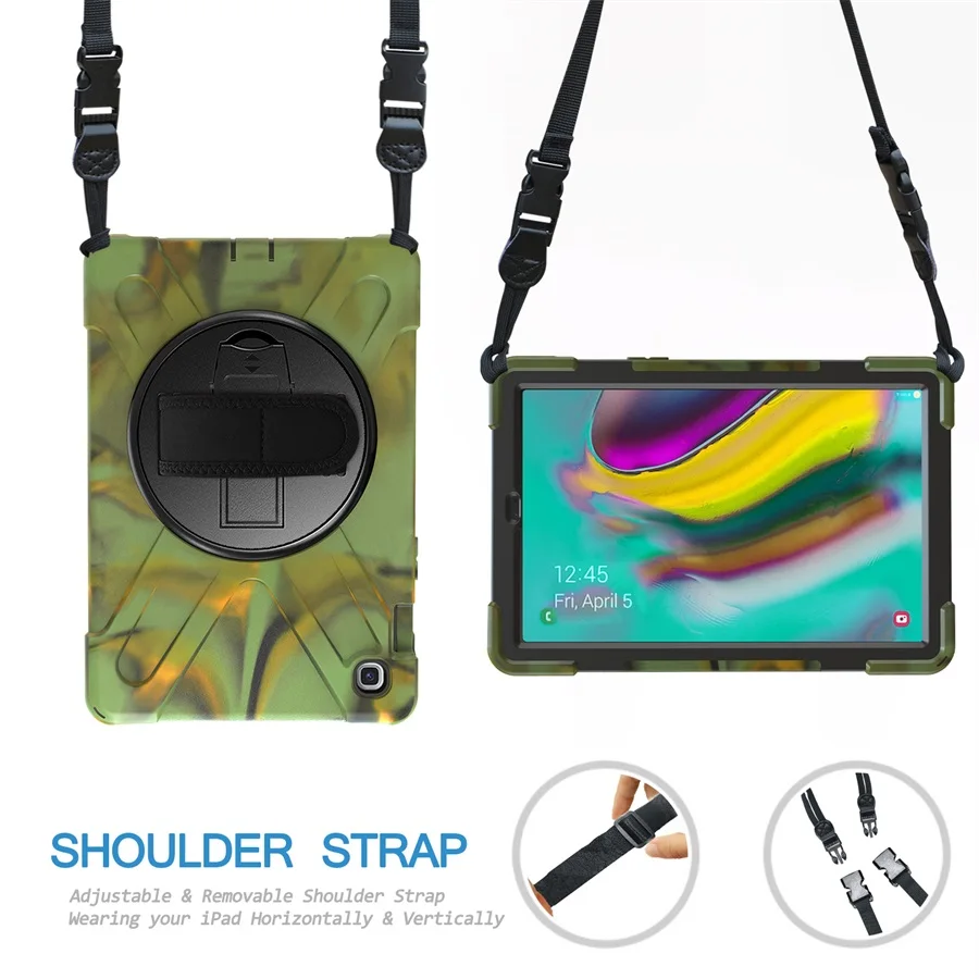 Camouflage Strap Для Galaxy Tab S5e 10,5 чехол, противоударный сверхпрочный защитный чехол для samsung Galaxy Tab S5e 10,5 дюймов SM-T720 T725 - Цвет: Camouflage Strap