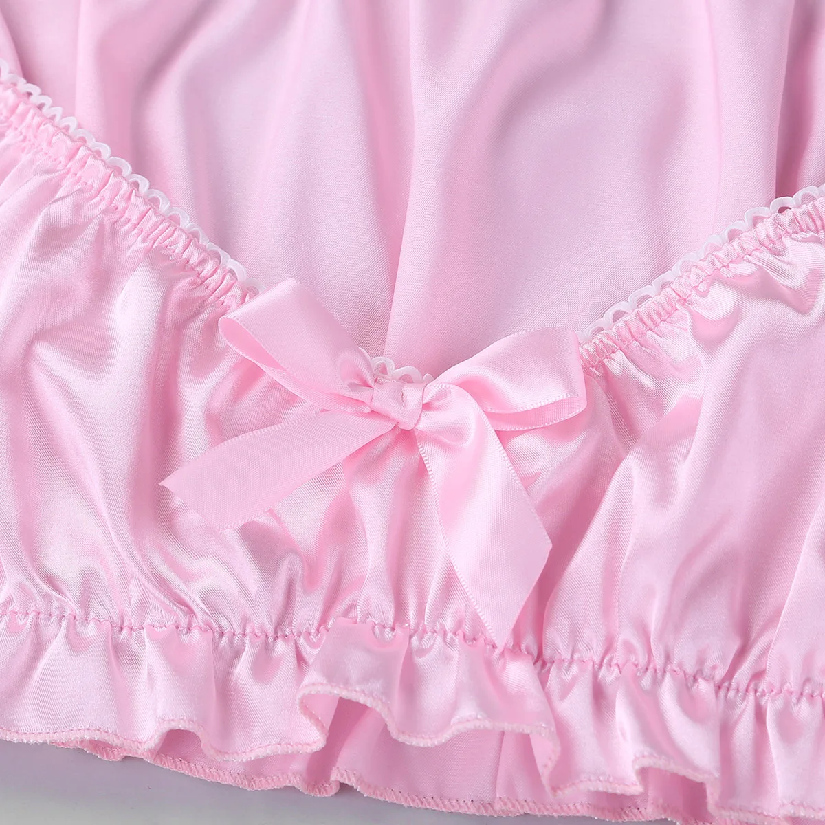 Мужское нижнее белье мягкий Шелковый укороченный топ с оборками трусы боксеры