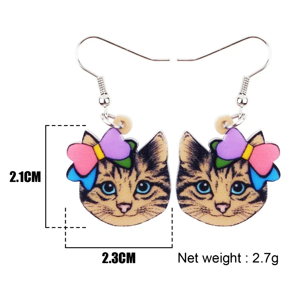 WEVENI акриловые висячие серьги новинка кошка котенок милые длинные Модные