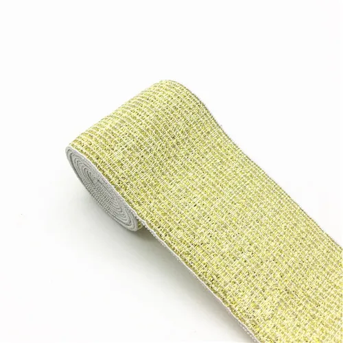 Gold Красочные полосы эластичные ленты 40 мм золото серебро эластичная лента одежда сумки брюки эластичные резиновые DIY Швейные аксессуары 1 м - Цвет: Gold