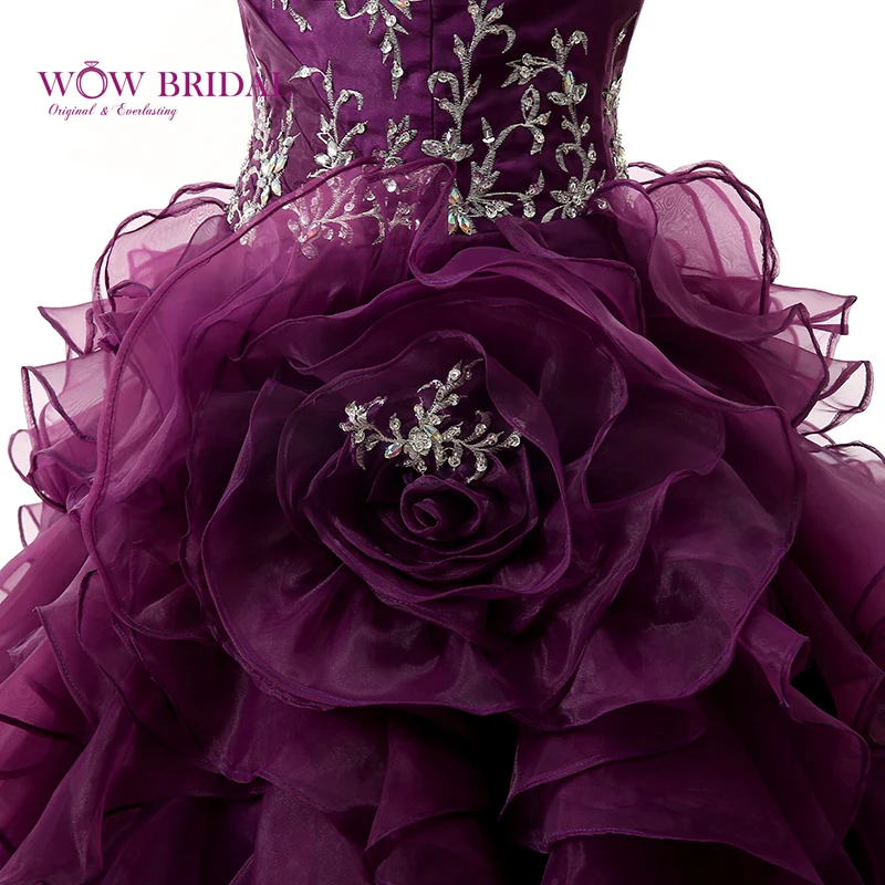 Wowbridal элегантное фиолетовое платье Кинсеаньера 2021 милое вечернее без бретелек с