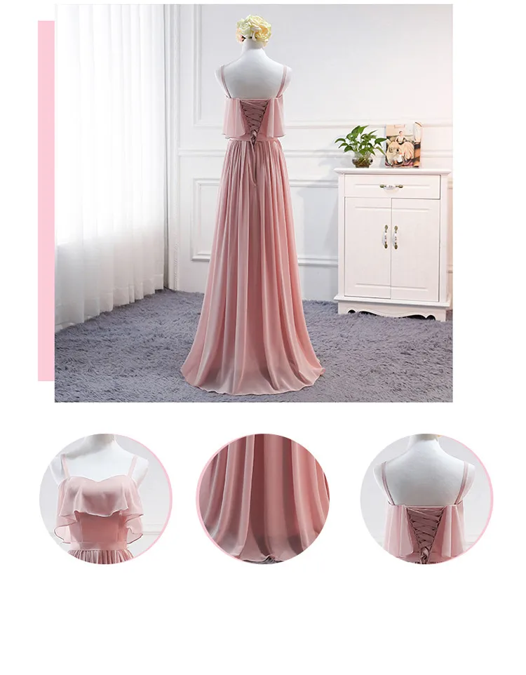 Elegant Bridesmaid Dress Chiffon Prom Gown Dresses Floor-Length Long Formal Wedding Party | Свадьбы и торжества
