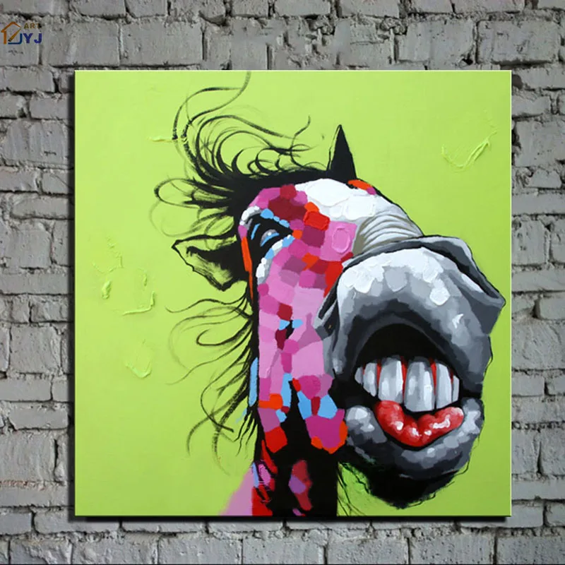 Без рамки Ослик Холст Искусство Картина Ручная роспись Современная абстрактная