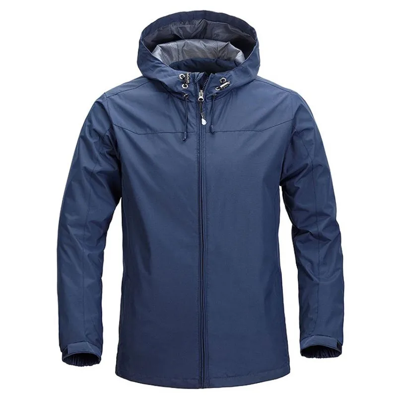 

Men's jackets waterproof hooded spring coats autumn men coats solid Casual jacket padded zipper Slim men clothes