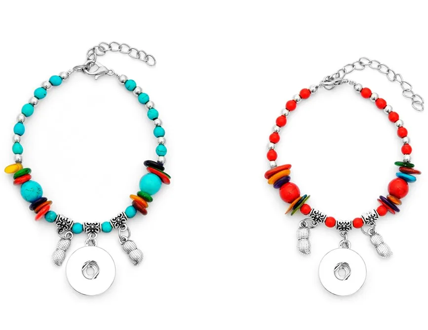 2 шт. Модные женские тибетские Красные Каменные Бусины Металлические 18 мм кнопки