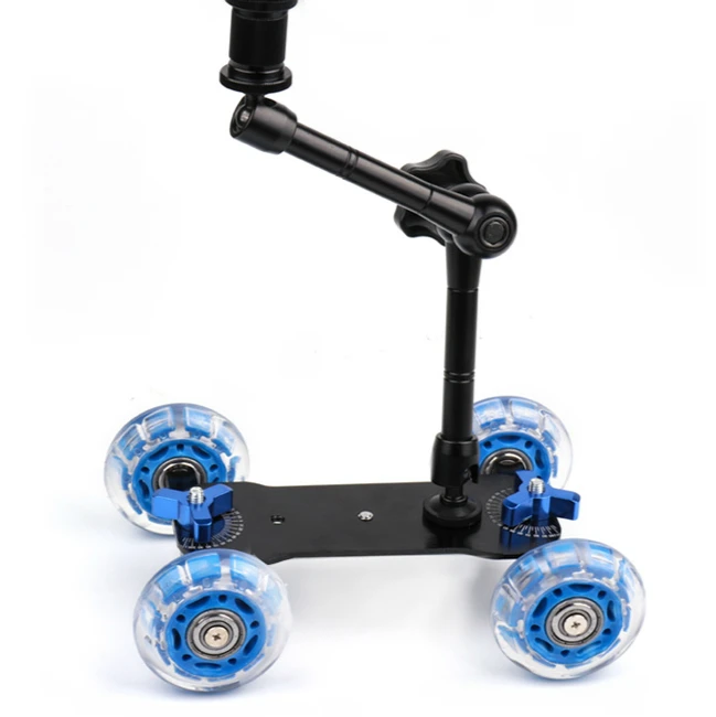 Dolly Car-Magic Arm Schreibtisch Dolly+ 1" Волшебная настольная подвижная роликовая видео-рейка Skater для DSLR камеры слайдер Трек Долли автомобиль и волшебная рукоятка - Color: Dolly Car-Magic Arm